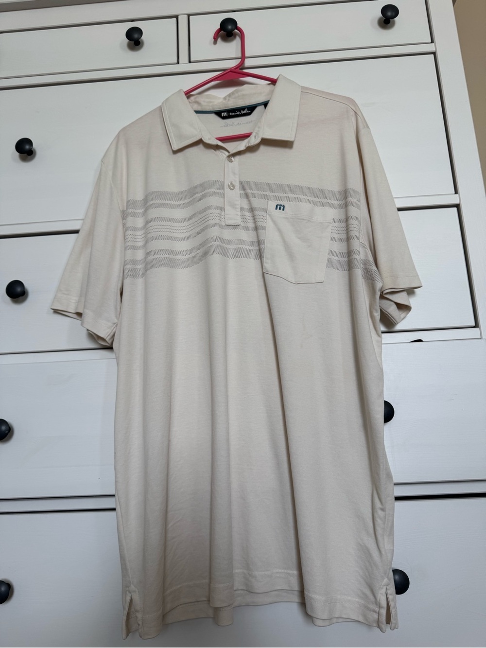 NWOT Travis Mathew XXL Men's Cream Short-Sleeve Polo Shirt
